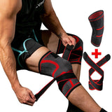 Sports Knee Support Knee Brace Pressurized Elastic Knee Pads Support Fitness Basketball Volleyball Breathable Bandage