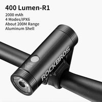 ROCKBROS Bike Light Rainproof USB Rechargeable LED 2000mAh MTB Front Lamp Headlight Aluminum Ultralight Flashlight Bicycle Light