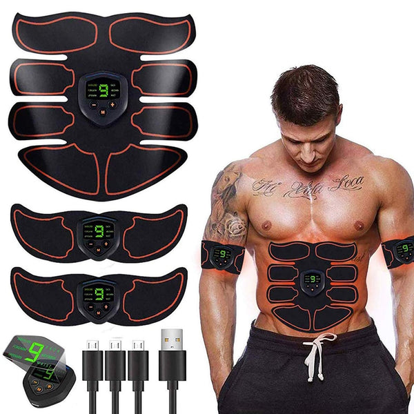 Abdominal Muscle Stimulator ABS EMS Trainer Body Toning Fitness USB Rechargeable Muscle Toner Workout Machine Men Women Training