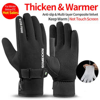 ROCKBROS Windproof Cycling Gloves Touch Screen Riding MTB Bike Bicycle Gloves Thermal Warm Motorcycle Winter Autumn Bike Gloves