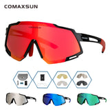 COMAXSUN Professional Polarized 5 Len Cycling Glasses MTB Road Bike Sport Mirror Sunglasses Bike Eyewear UV400 Bicycle Goggles