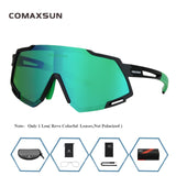 COMAXSUN Professional Polarized 5 Len Cycling Glasses MTB Road Bike Sport Mirror Sunglasses Bike Eyewear UV400 Bicycle Goggles