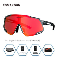 COMAXSUN Professional Polarized 5 Len Cycling Glasses MTB Road Bike Sport Mirror Sunglasses Bike Eyewear UV400 Bicycle Goggles