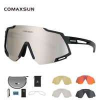 COMAXSUN Professional Polarized 5 Len Cycling Glasses MTB Road Bike Sport Mirror Sunglasses Bike Eyewear UV400 Bicycle Goggles