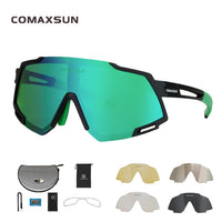 COMAXSUN Professional Polarized 5 Len Cycling Glasses MTB Road Bike Sport Mirror Sunglasses Bike Eyewear UV400 Bicycle Goggles