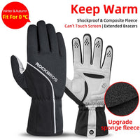 ROCKBROS Windproof Cycling Gloves Touch Screen Riding MTB Bike Bicycle Gloves Thermal Warm Motorcycle Winter Autumn Bike Gloves